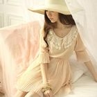 Tokyo Fashion - Beaded Crocheted-Collar Chiffon Dress