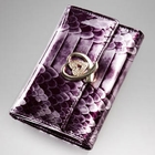 Moonbasa - Rhinestone Snakeskin Print Wallet
