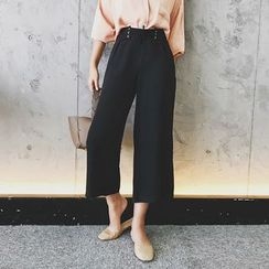 Jack Grace - Tie-Waist Cropped Wide-Leg Pants Jack Grace - Tie-Waist Cropped Wide-Leg Pants