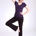 Moonbasa - Yoga Suit Set: Shirred Top + Sweatpants