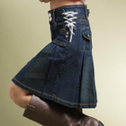 RingBear - Box-Pleat Denim Skirt