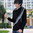 MR.ZERO - Zip-Accent Two-Tone Hooded Top