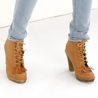 Frigned Lace-Up Ankle Boots