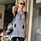 SOHO Central - Sequined Pocket-Front Sleeveless Top