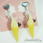 Sweet & Co. - Sweet Mini Lemon Ice-Cream Pearl Heart Earrings