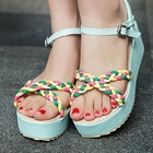 Grace Candy - Braided-Strap Platform Sandals