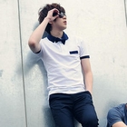 SLIM&FIT - Contrast-Trim Polo Shirt with Bow Tie