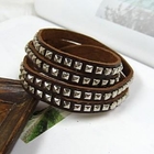 OWL Fashion - Genuine-Leather Studded Bangle