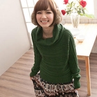 CatWorld - Cowl-Neck Cable-Knit Top