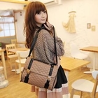 Nillie Shop - Faux-Leather Argyle Flap Satchel