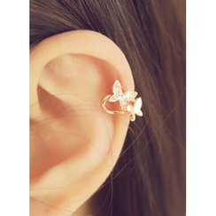 kitsch island - Rhinestone-Studded Butterfly Ear Cuff kitsch island - Rhinestone-Studded Butterfly Ear Cuff