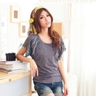 RingBear - Lace-Trim Scoop Neck Top