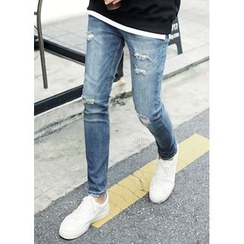 JOGUNSHOP - Straight-Cut Distressed Jeans JOGUNSHOP - Straight-Cut Distressed Jeans