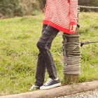 Tokyo Fashion - Elastic-Waist Acid-Washed Jeans