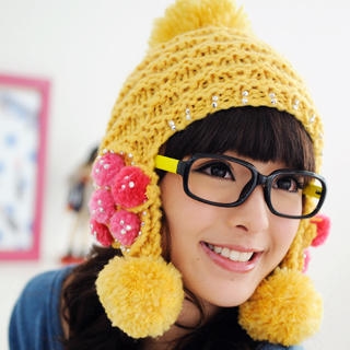 Rhinestone Pompom Trapper Hat Rhinestone Pompom Trapper Hat