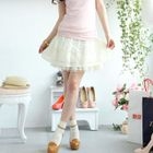 Tokyo Fashion - Eyelet Tulle-Hem A-Line Skirt