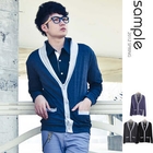 Sample - Contrast-Trim Shawl-Collar Cardigan