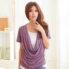 RingBear - Inset: Rhinestone Drape Neckline Top