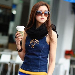 Lace-Up Denim Top