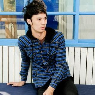 Long Sleeve Plaid Shirt with Hood