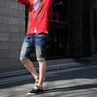 SLIM&FIT - Distressed Denim Shorts