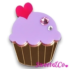 Sweet & Co. - Swarovski Crystal Gold Purple Cupcake Pin