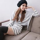 CatWorld - Set: Hooded Striped Tunic + Drawstring Top