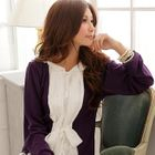 RingBear - Inset Cardigan Pleated Shirt