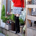 Jean Stone - Layered Miniskirt