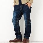 BLACK ASUKA - Acid-Washed Straight-Leg Jeans