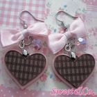 Sweet & Co. - Sweet Pink Bow & Heart Choco Bar Earrings