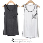 SUGAR BLACK - Cut-Out Back Sleeveless Top