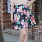 CLICK - Floral Print A-Line Skirt