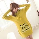 Tokyo Fashion - Pompom-Accent Hooded Sweater Dress