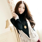 Tokyo Fashion - Lace-Cuff Turtleneck Top
