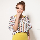 CatWorld - Chevron Cropped Knit Top