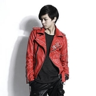 Rememberclick - Faux-Leather Pin-Detail Jacket