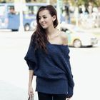 PUFFY - Dolman-Sleeve V-Neck Knit Top
