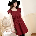 Tokyo Fashion - Puff-Sleeve Houndstooth Dress