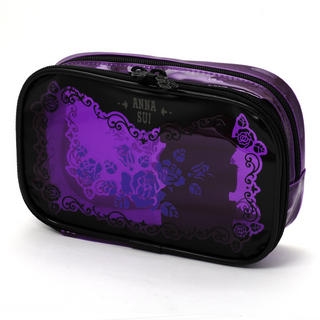 Transparent Purple/Black Cosmetics Bag Transparent Purple/Black Cosmetics Bag