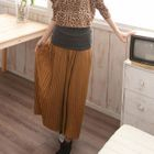 CatWorld - Faux-Suede Pleated Maxi Skirt