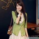 OrangeBear - 3/4-Sleeve Layered-Hem Jacket