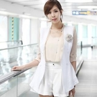 TIARA - Chiffon-Trim Linen Blazer