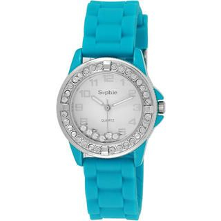 Rhinestone-Detail Jelly Strap Watch