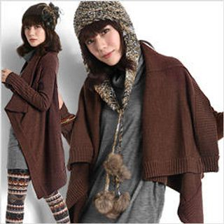 Asymmetric-Hem Knit Cardigan Asymmetric-Hem Knit Cardigan