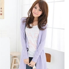 RingBear - Asymmrtric-Hem Contrast-Trim Cardigan