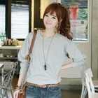 CLICK - Faux-Suede Patch Pullover