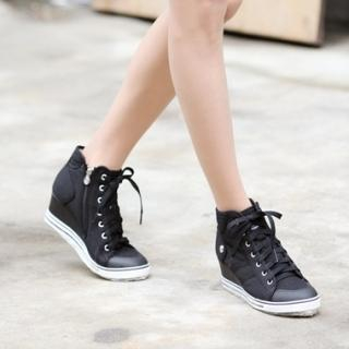 Lace-Up Wedge Sneakers Lace-Up Wedge Sneakers