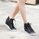 HARU - Lace-Up Wedge Sneakers