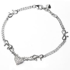 MaBelle - 18K White Gold Heart & Ribbons Diamond Bracelet MaBelle - 18K White Gold Heart & Ribbons Diamond Bracelet